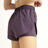Women's Quick-Dry High-Waisted Sports Shorts - Two-Piece Anti-Exposure Running Fitness Shorts