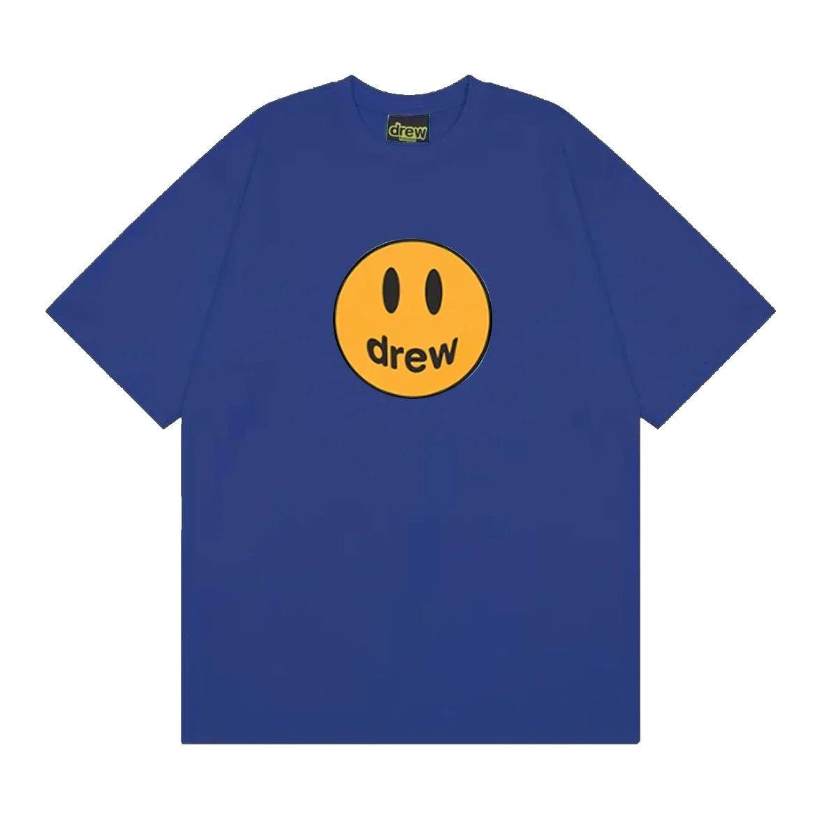 

Бренд Drewhouse Drew Унісекс Футболка Зі Смайликом Принт Короткий Рукав Бавовна Для Пари Американський Вуличний Футболка Топ Оверсайз M