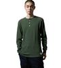 Alpha Industries Militāra Henley kakla vafeles tekstūras vīriešu T-krekls ar garām piedurknēm, TC1635, A.GREEN