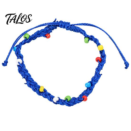 Colorful Summer Beach Accessories Handmade Braided Bracelet for Women, Bohemian Woven Wrist Rope Boho Style Jewelry with Rice Beads, Adjustable