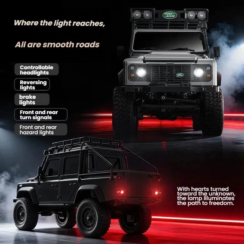 Professional MN111C 1:18 RC Car 4-wheel Drive Land Rover Defender 2.4G Full Scale Remote Control Car Truck Climbing Off-Road Vehicle Toys for Kid Gift