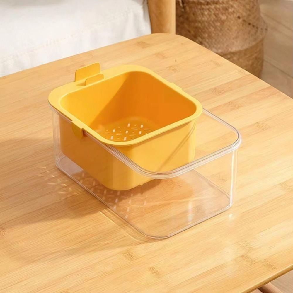 Double Layer Snack Holder Phone Holder Slot Snacks Dry Fruit Box Fruit Draining Basket Household