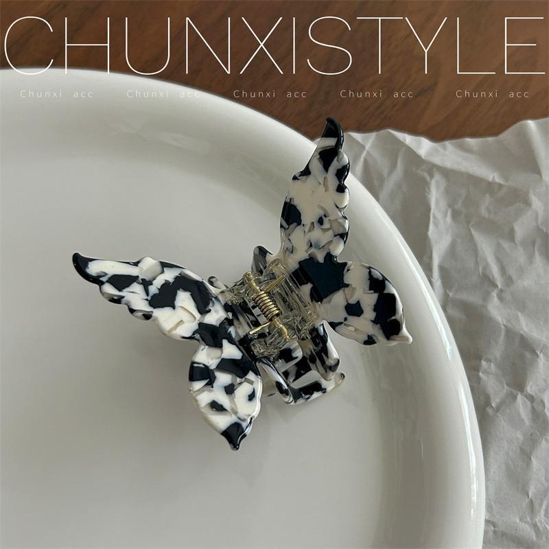 New Acetate Resin Hair Claw Sweet Butterfly Hairpin Clip Gradient Tie-Dye Colored Hair Accessories Barrettes Women Girls