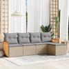 VidaXL Garden Lounge Set with Cushions 5 Pcs Beige Braided Resin 3260001