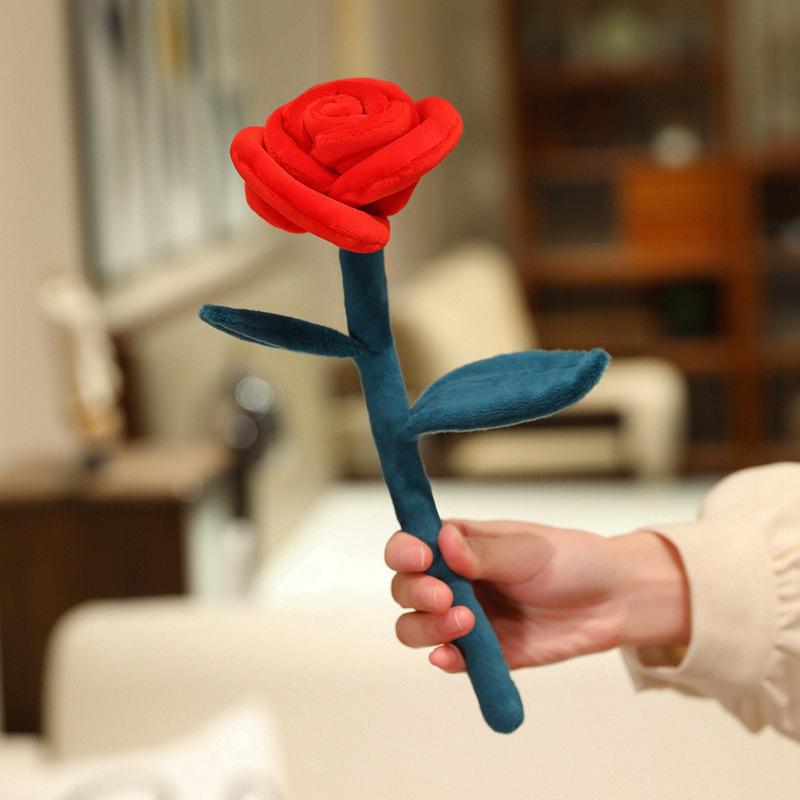 Plush Rose Flower Toy - Home Decor Ornament for Kids and Girls - Perfect Valentine's Day Gift