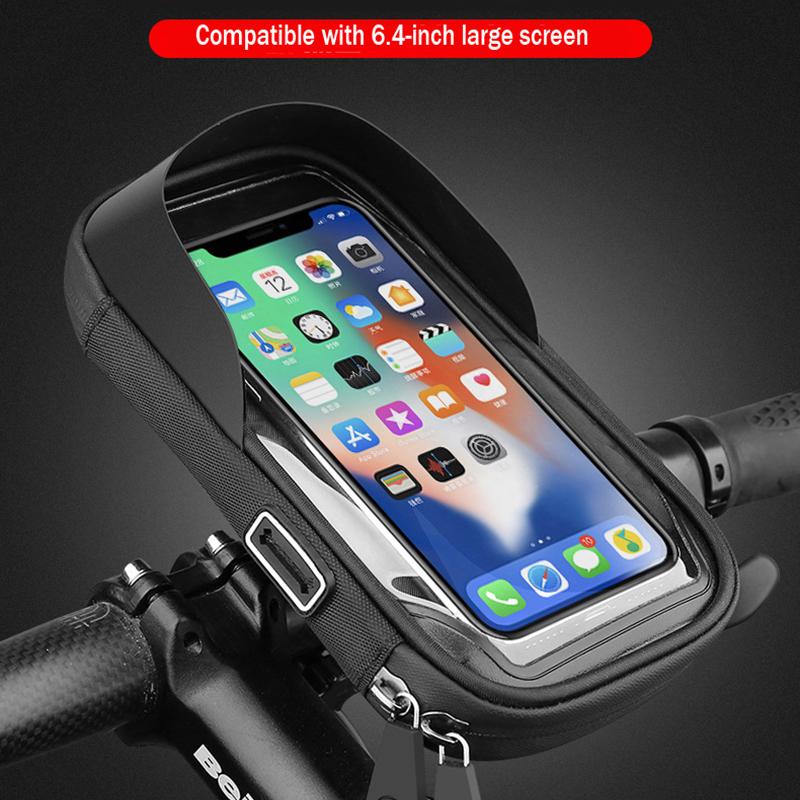 

Водонепроницаемая сумка для велосипеда с сенсорным экраном, велосипедный держатель, кронштейн на руль для мобильного телефона 4,5-6,4 дюйма