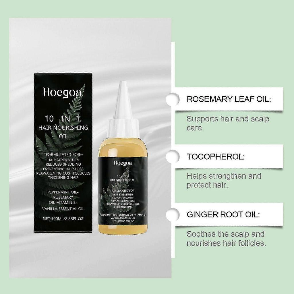 10 in 1 Hair Nourishing Oil, Natural Hair Oil, Rosemary Hair Oil Organic Prevents Dry Hair & Hair Loss for All Hair Types Men and Women