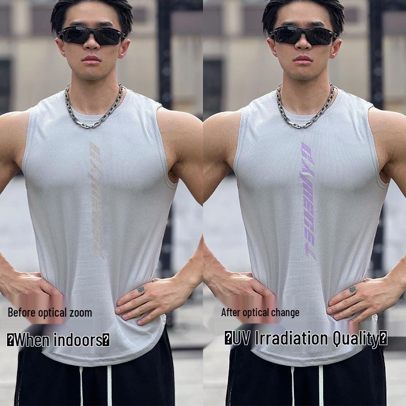 Ärmelloser Schnelltrocknender Mesh-Pullover Vest für Herren Fitness
