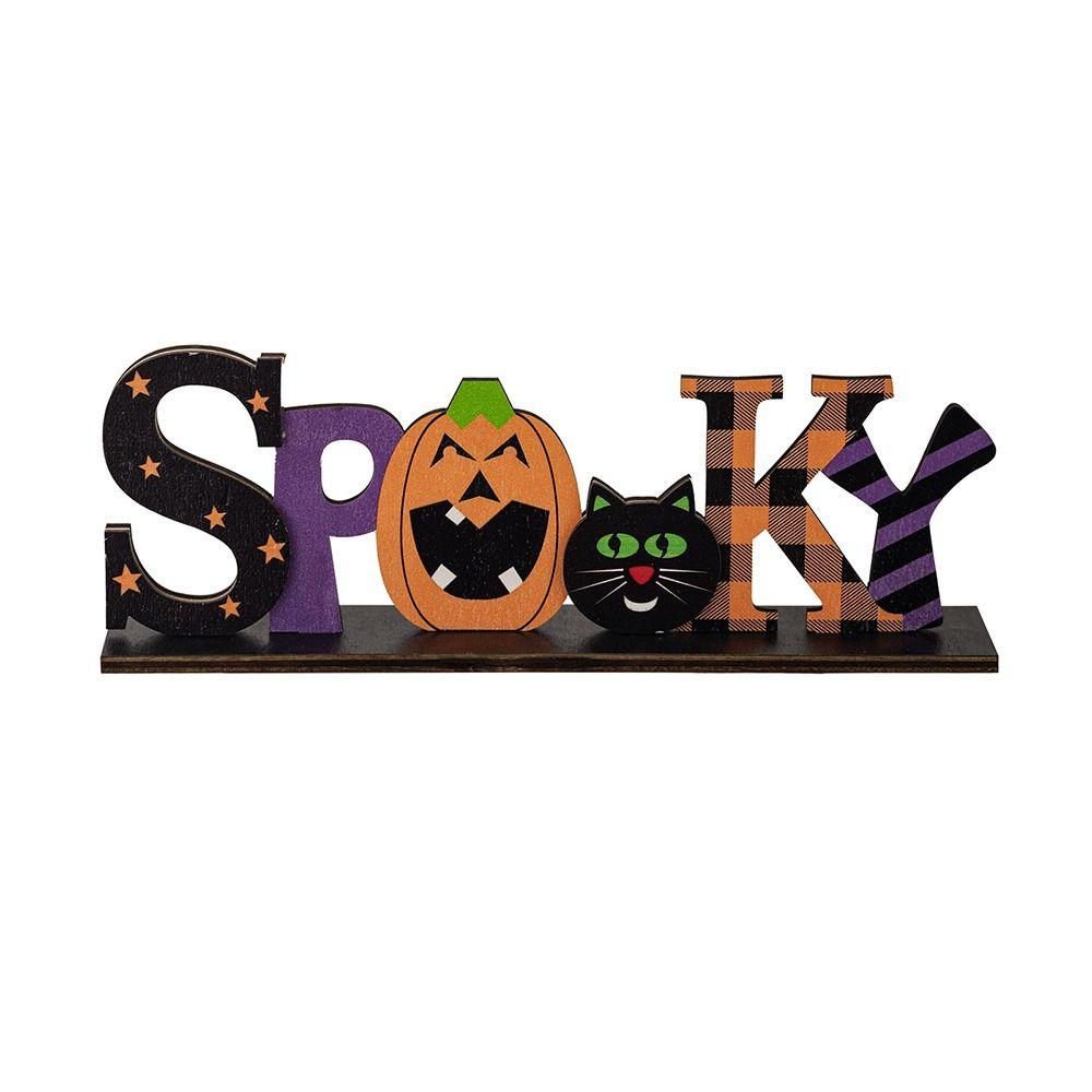 

2pcs Scary Wooden Pumpkin Decoration Cartoon Halloween Cat Ornaments Rustic Farmhouse style 1