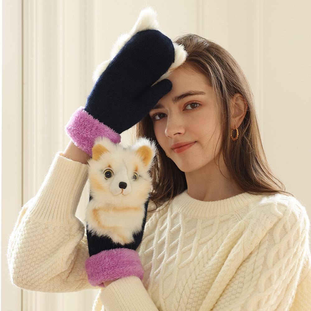 Women's Snowflake Insulated Velvet Gloves Windproof & Warm for Winter Cycling Outdoors Gloves for Girls Teen