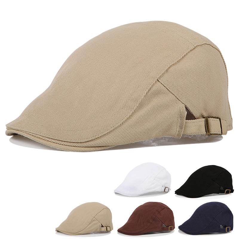 British style men's forward hat spot wholesale autumn and winter casual versatile cotton cloth duck tongue visor hat beret men