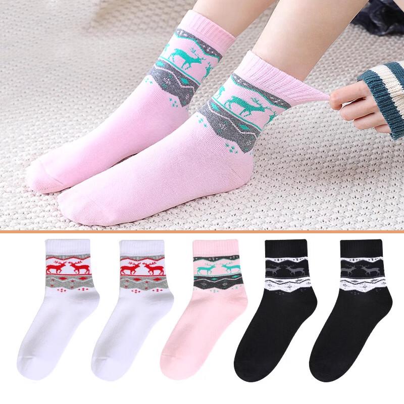 Langsha Women s Warm Mid-Calf Cotton Terry Socks M
