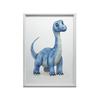 Plakat Niebieski Dinozaur W Krainie Fantazji Plakat Niebieski Dinozaur W Krainie Fantazji, 30X40 Cm, Bez Ramy, Płótno Premium Na Blejtramie