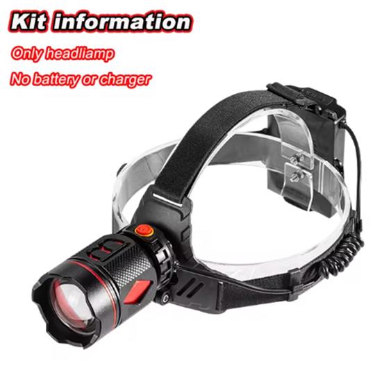 800W LED Super Bright Headlamp Long Shot 3500M Rechargeable Headlight Zoomable Lamp Night Fishing Head Flashlight