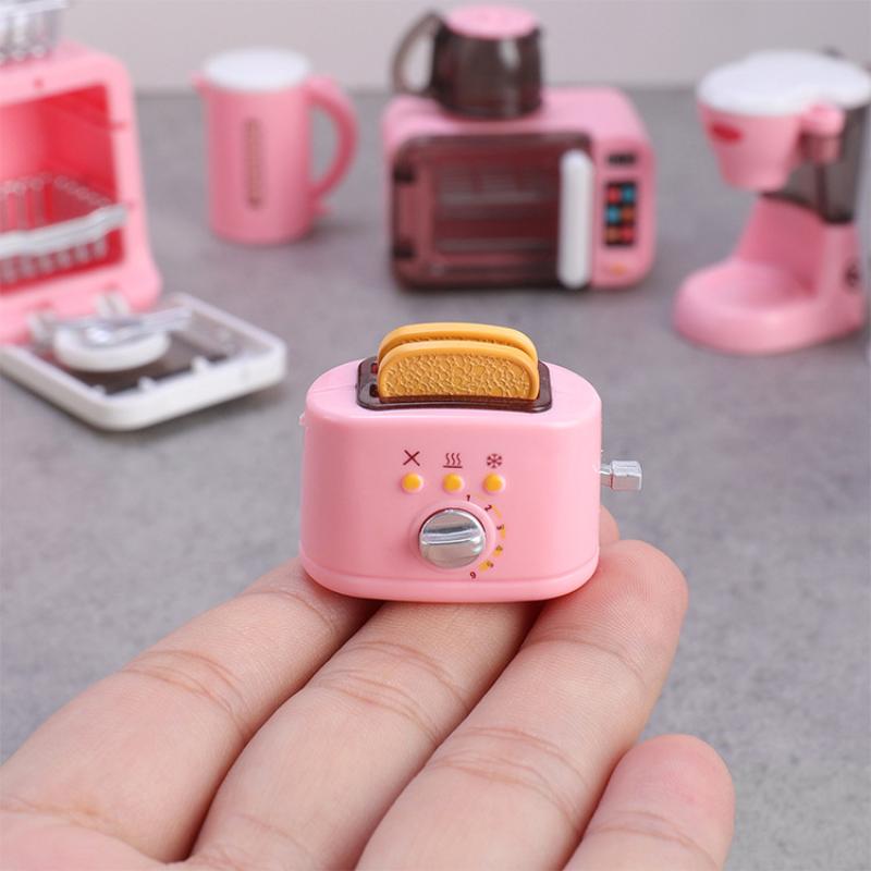 1 Set Doll House Accessories 1:12 Dollhouse Miniature Coffee Machine Egg Beater Bread Machine Home Appliances Decor Toy