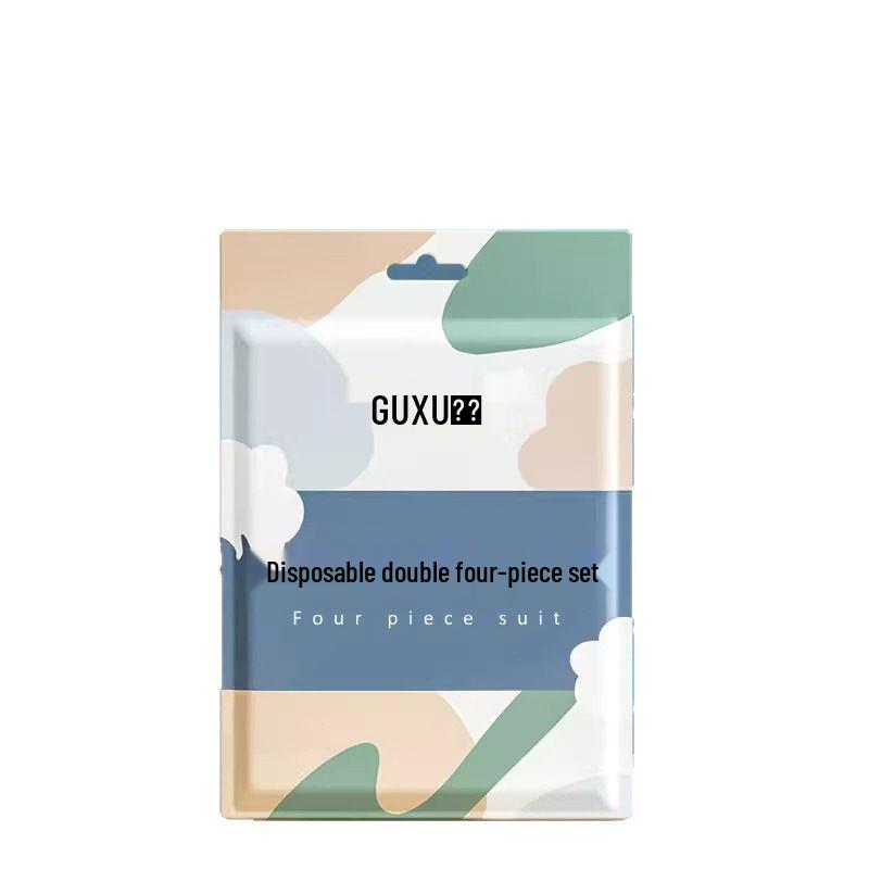 100% Baumwolle Dickes Einweg-Bettwäsche-Set: Bettlaken, Bettbezug & Kissenbezug - Tragbar, Schmutzabweisend für Hotel & Reise