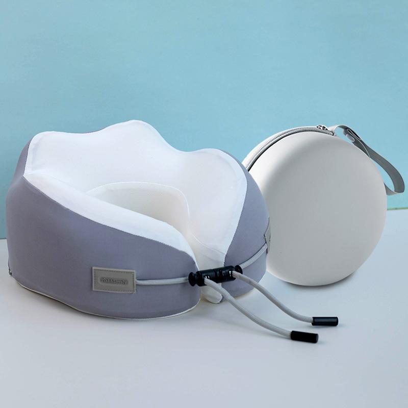 

Подушка U-образной формы «Верблюжий горб» из ледяного шелка, с эффектом памяти, портативная дорожная поддержка шеи для самолета, автомобиля, сна, эргономичная офисная подушка 23x25cm белый