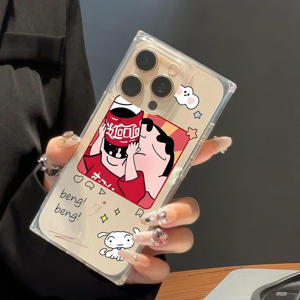 Square Back Tube Protection Clear Case For iPhone 14 Pro Max 15 Plus 13 11 16 ProMax 12 Anti-Oxygen,Drink Coke Xiaoxin Pattern Casing