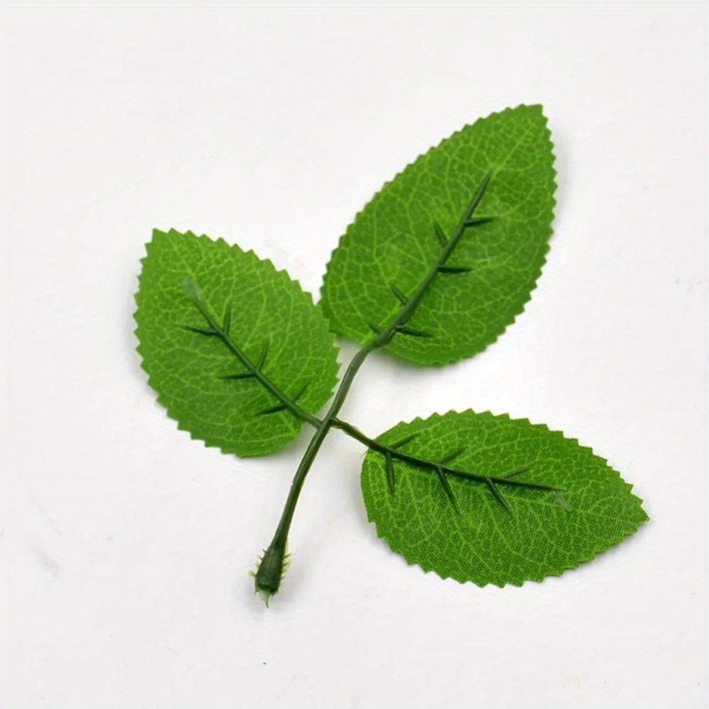 50Pcs/Pack Roses Green Leaf Wedding Bridal Accessories Christmas Home Decor Crafts Leaves Decorative Flowers Wreaths