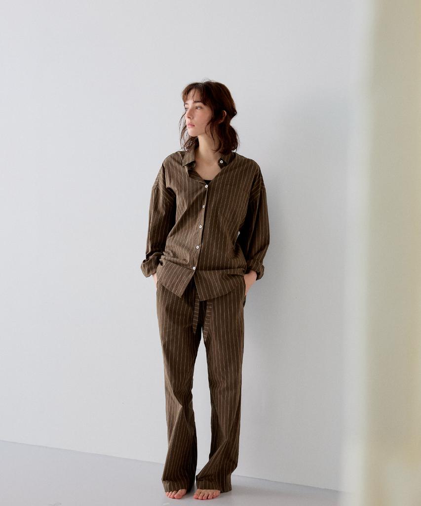SAHAKI Relaxed Cotton Pants (Brown)