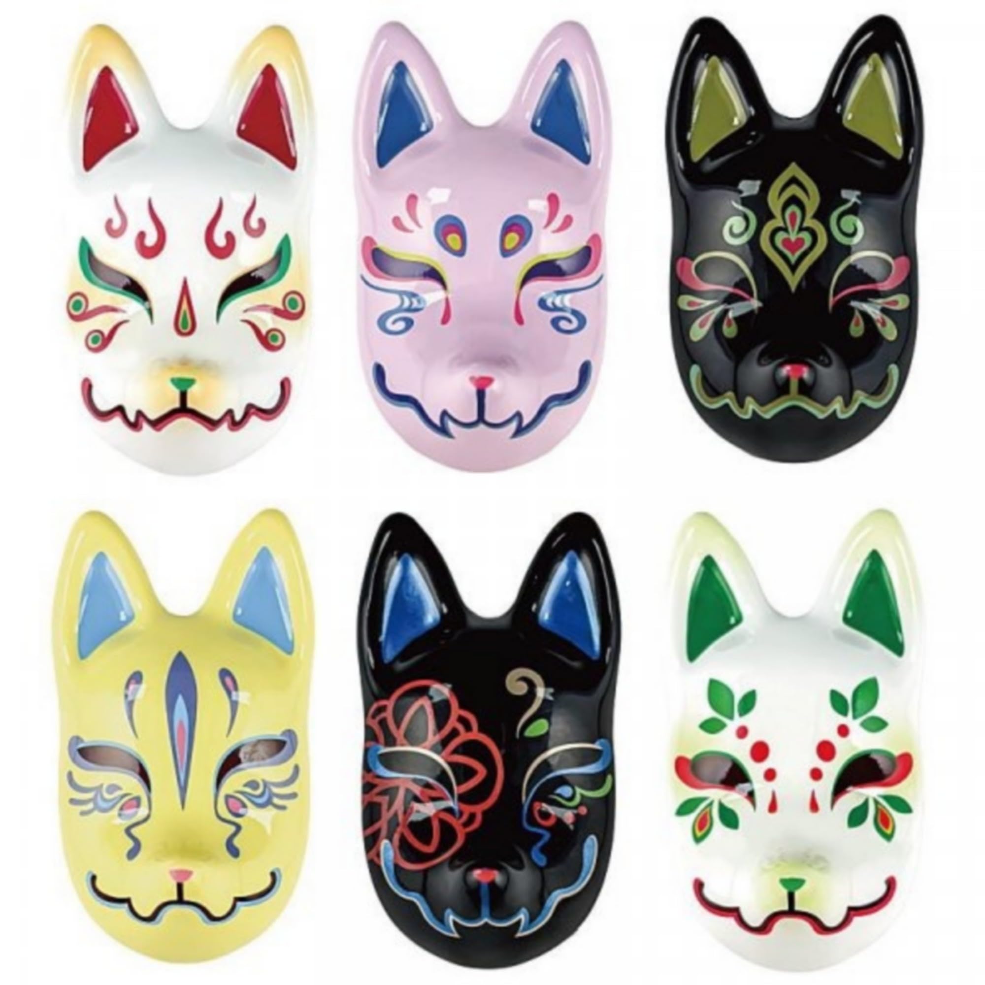 

Daikyoya Collection 10 Hana Nari Fox Mask Netsuke Set of 6 No.