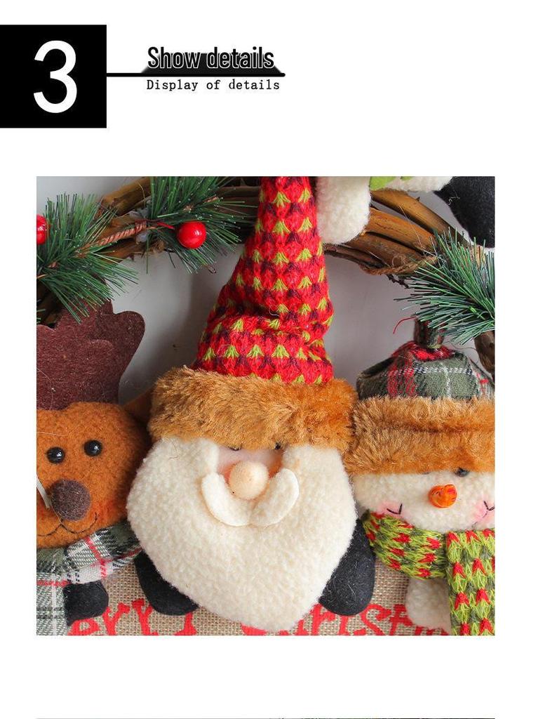 Christmas Snowman Wreath: Vine Circle Door Hanger & Window Decoration