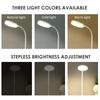 Flexible LED Desk Lamp with 3-Level Dimmer USB Powered Eye-Caring Warm/White Light Perfect for Home Office Reading & Study
