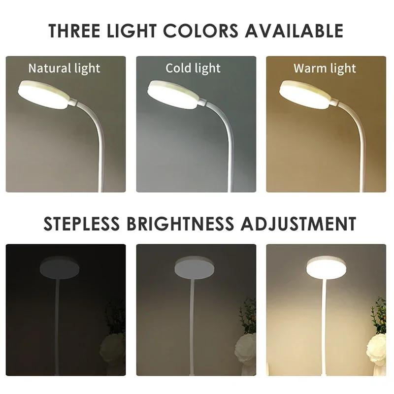 Flexible LED Desk Lamp with 3-Level Dimmer USB Powered Eye-Caring Warm/White Light Perfect for Home Office Reading & Study