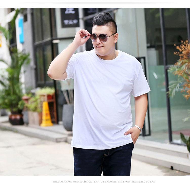 Men's Plus Size Casual Solid Color Short Sleeve Cotton T-Shirt for Team Building