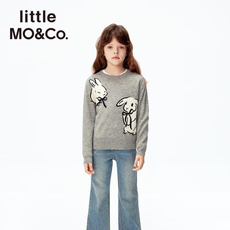 

Little MO&Co. Girls Rabbit Jacquard Merino Wool Sweater 110
