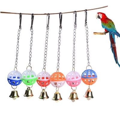 Pet Parrot Bird Cockatiel Bell Swing Ball Hanging Cage Toy Pet Supplies