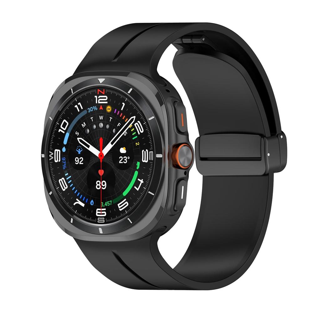 

Straps For Samsung Galaxy watch Ultra 47mm smartwatch Accessories Silicone Magnetic Bracelet correa galaxy watch 7 ultra Band Galaxy watch Ultra чорний