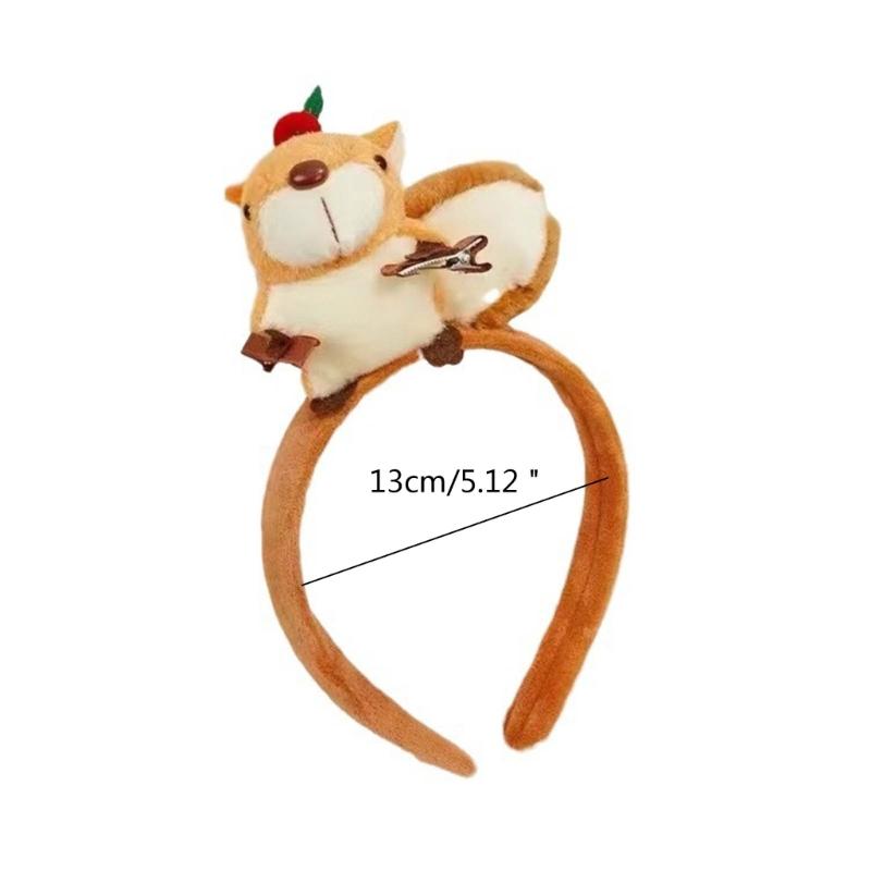 Lovely Plush Squirrel Headband Beautiful Animal Hair Hoop Headwear Accessory