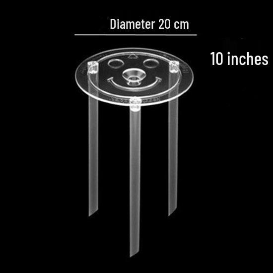 Transparent Plastic Cake Ornament Support with Thick Base for Baking