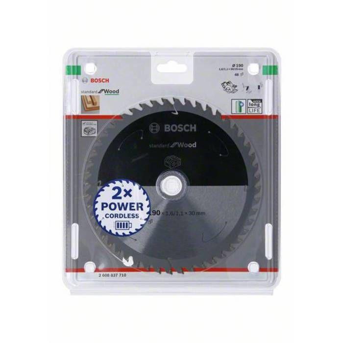 Lame de scie circulaire standard for wood bosch 190x1.6/1.1x30, t48 - 2608837710