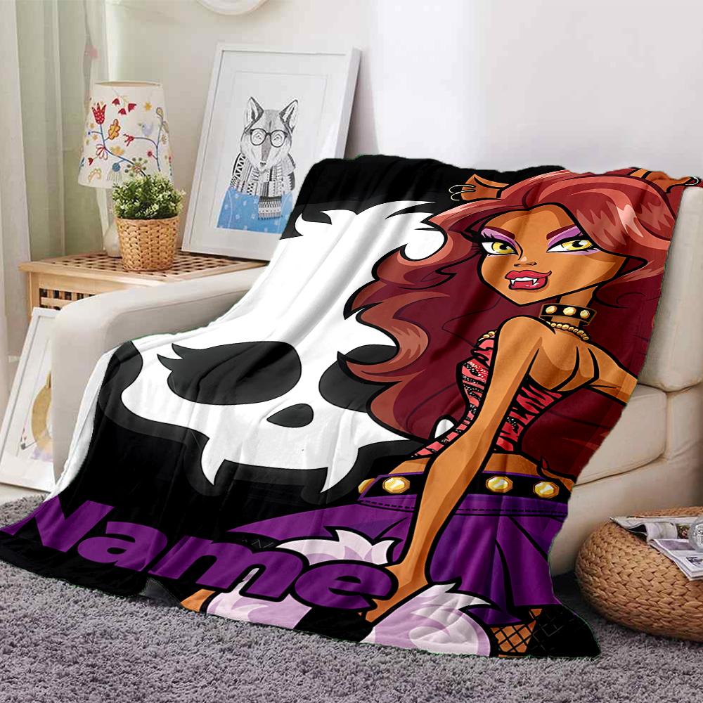 Customiz Name Personality Monster High Blanket Soft &Warm Sofa Office Bed Travel Lunch Break Blanket, Gift Suitable All Seasons