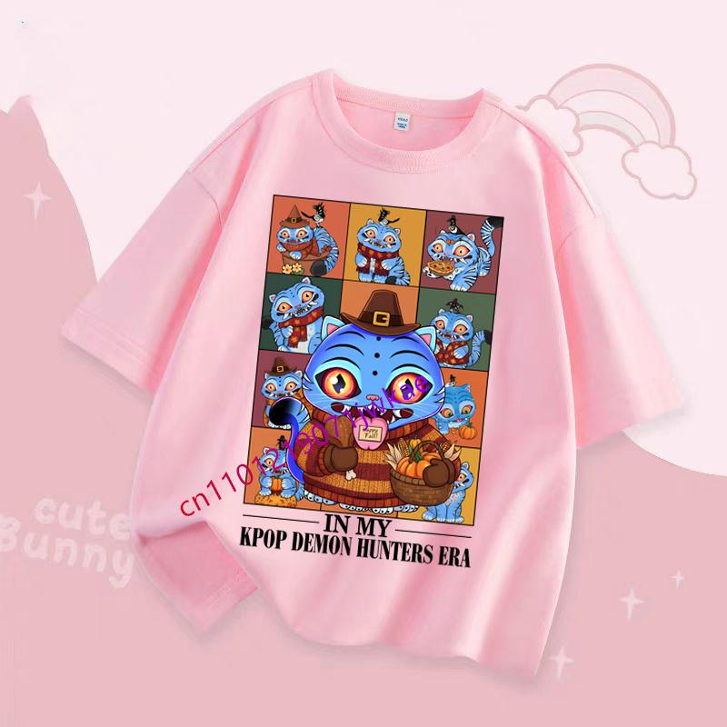 Dětské Hallowmas Oblečení s krátkým rukávem Dárek KPop Tričko Lovci démonů pro děti Kreslené tričko Top Bílé Kulatý výstřih Oblečení