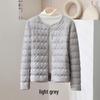 Women's Lightweight Down Jacket, Short Wave Pattern, Convertible Round/V-Neck, Warm for Autumn/Winter