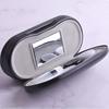 1 Pcs Leather Reading Glasses Case Double Interlayer with Mirror Metal Lens Case for Kit Box Dual Purpose Dual Use