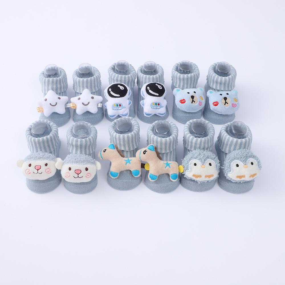 3 Pairs Newborn Baby Socks Cute Cartoon Animal Cotton Floor Socks Infant Thin Socks Breathable Kids Clothes Accessories