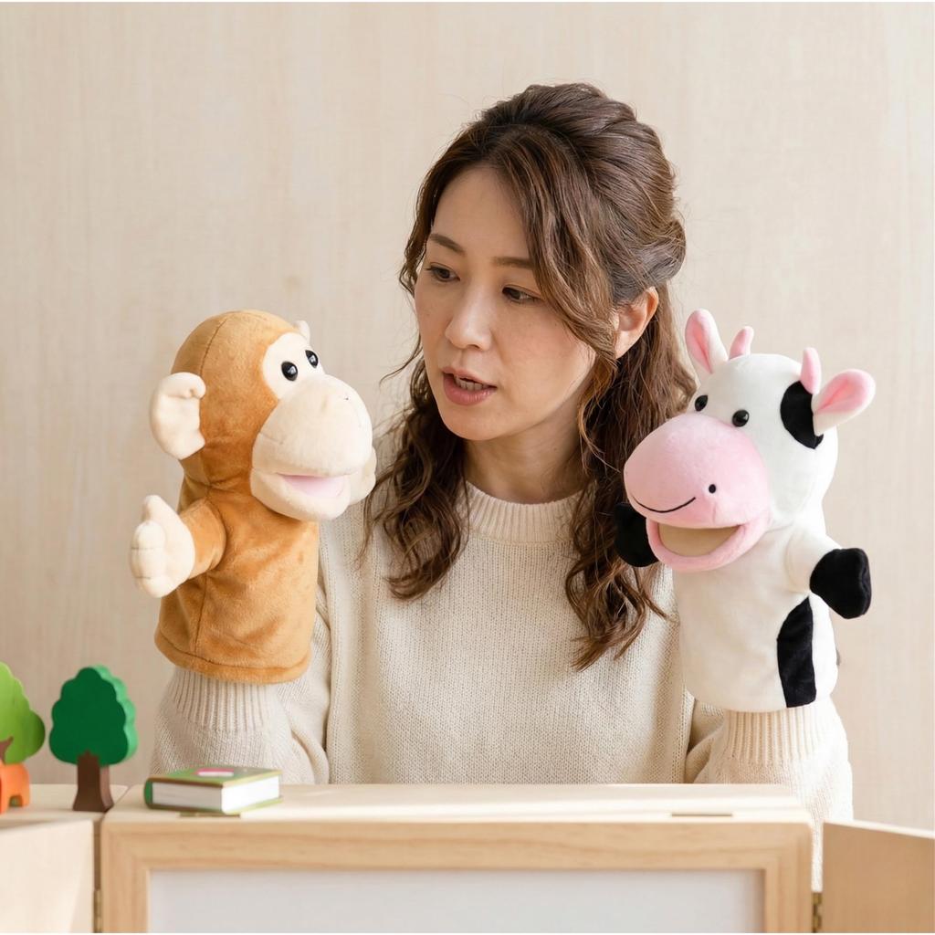 Ludus Felix Hand Puppet [Tested by a domestic testing institution] Puppet show glove puppet ventriloquism plush toy (Pink Rabbit)