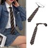 Coffee Striped JK Girl Neck Tie School Student Uniform Pre-Tied Adjustable Necktie Bowtie for Formal Wear Business