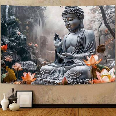 Lotus  Buddha Glory Pattern Tapestry 2D Elegant Peach Skin Tapestries Versatile Decorative Decor Tapestries  Ideal for Bedro