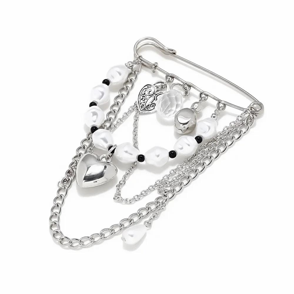New Multi-Functional Chain Tassel Brooches Adjustable Detachable Beaded Chain Pin Handmade Fixator Trouser Leg Women