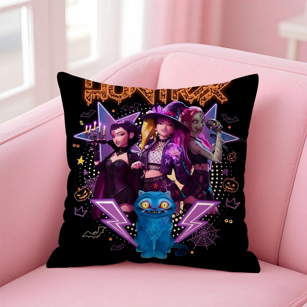 Anime K-pop Demon Hunter Cushion Cover Comfortable Reversible Pillow Cover Ideal for Car Sofa Bedroom & Beyond