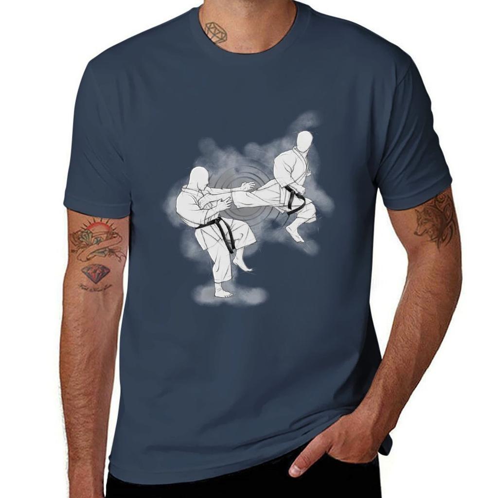Karate fight scene Ushiro tobi geri Shotokan Karate TShirt Breathable Workout Short Sleeve Top