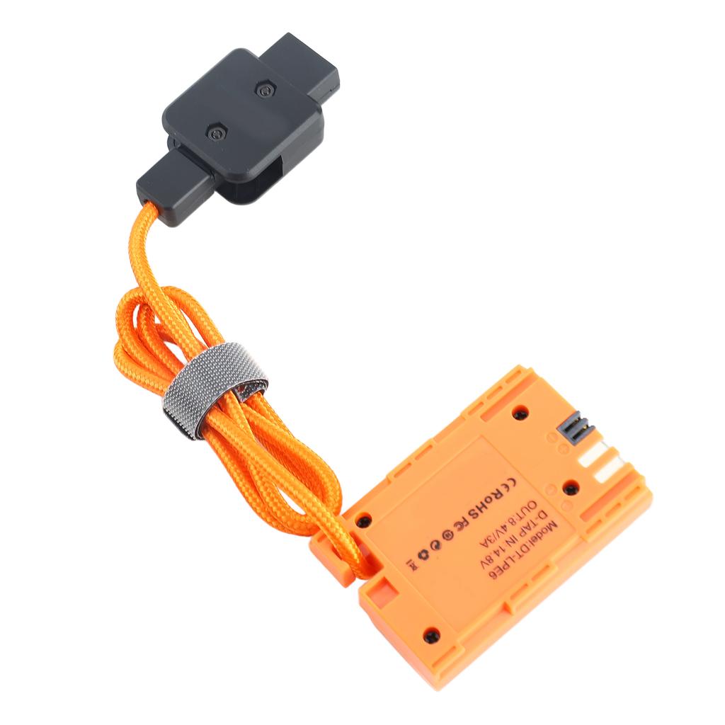 ZGCINE DT LPE6 D Tap To LP E6NH Dummy Battery with Braided Wire DC Coupler Accessory for Canon R R5 R6 R5 C R7 R6 Mark