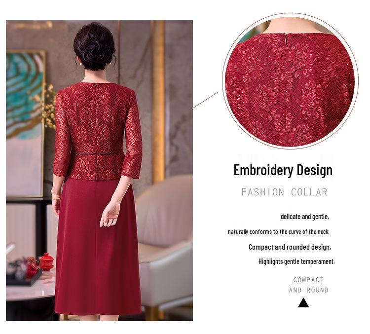 Elegant 2026 Qipao Dress: Mother of the Bride High-End Tummy Concealing Outfit
