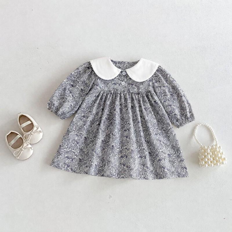 Girls Long Sleeve Floral Dress Toddler Baby Princess Casual Party Wear