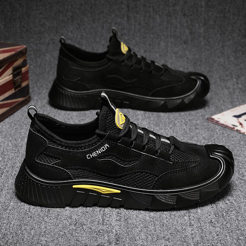 

Мужская обувь Весна Новые сетчатые дышащие повседневные рабочие туфли для страхования Модные универсальные рабочие туфли для строительных площадок Грязеотталкивающие сетчатые туфли 44